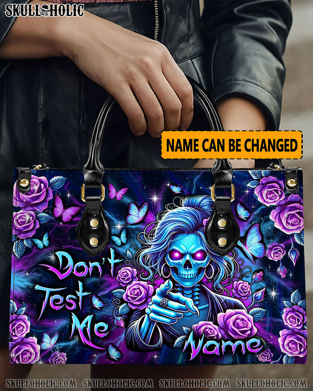 BLISSCORNERS DON’T TEST ME LEATHER HANDBAG