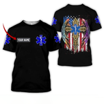 Blisscorners 3D All Over Print Cross Wing American Flag Nurse Shirt, Perfect Nurse Apparel, Nurse T-Shirt Cool Gift Idea