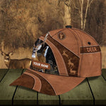 Blisscorners Deer Hunting Leather Pattern Personalized Cap