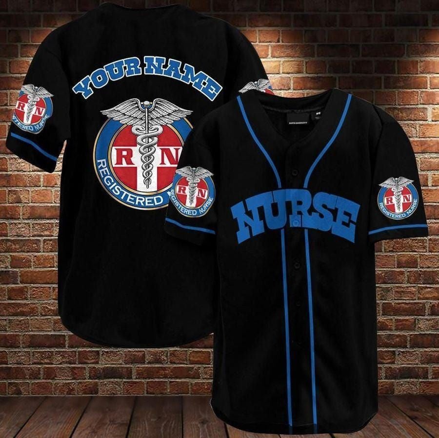 Blisscorners Nurse Symbol Personalized Baseball Jersey, Perfect Shirt for Register Nurse