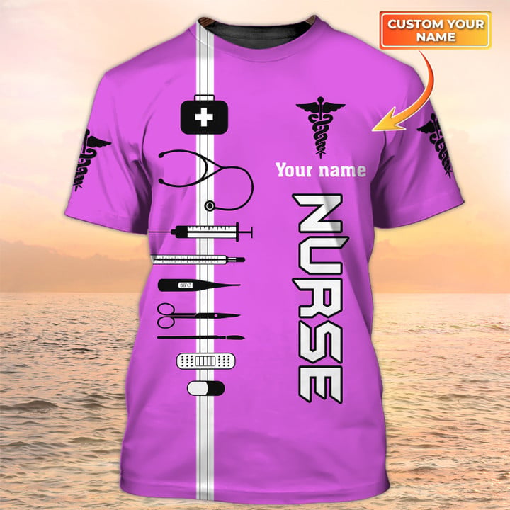 Blisscorners 3D All Over Print Nurse Tshirt, Nursing Custom Shirts, Nurse Life, Nurse Personalized Name