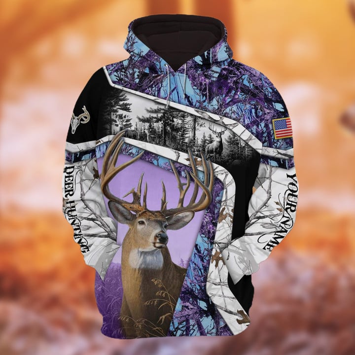 Blisscorners Personalized Name The Unique Hunting Hoodie & Zip Hoodie Multicolor