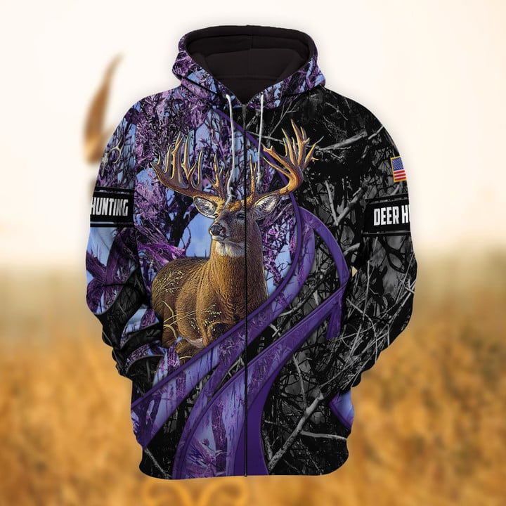 Blisscorners Personalized Name Hunting Hoodie & Zip Hoodie Multicolor