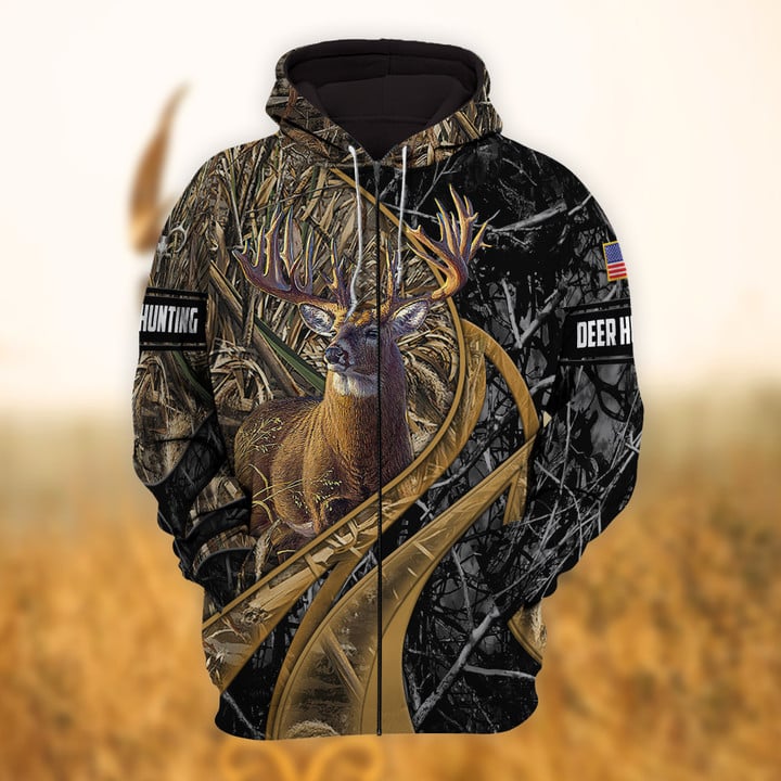 Blisscorners Personalized Name Hunting Hoodie & Zip Hoodie Multicolor