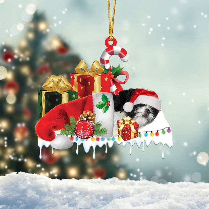 Blisscorners PIT BULL MERRY CHRISTMAS HANGING ORNAMENT