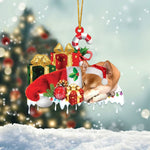 Blisscorners BRINDLE BOXER1 MERRY CHRISTMAS HANGING ORNAMENT