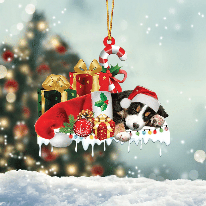 Blisscorners BLUE ROAN COCKER SPANIEL MERRY CHRISTMAS HANGING ORNAMENT