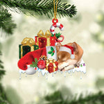 Blisscorners BRINDLE BOXER1 MERRY CHRISTMAS HANGING ORNAMENT