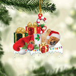 Blisscorners PUG MERRY CHRISTMAS HANGING ORNAMENT