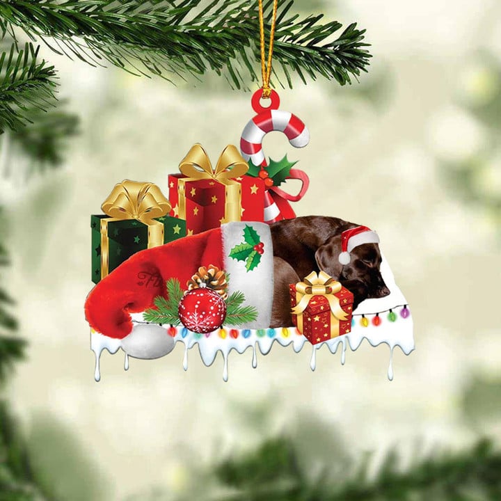 Blisscorners DOBERMAN MERRY CHRISTMAS HANGING ORNAMENT