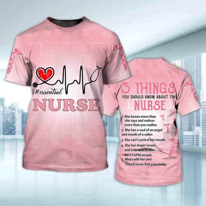 Blisscorners 3D All Over Print Essential Nurse Shirt, 5 Things You Should Know About This Nurse Funny TShirt