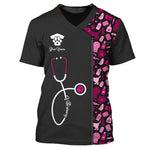 Blisscorners Black Pink Pet Veterinarian Tool Uniform Personalized Name Veterinary 3D Tshirt