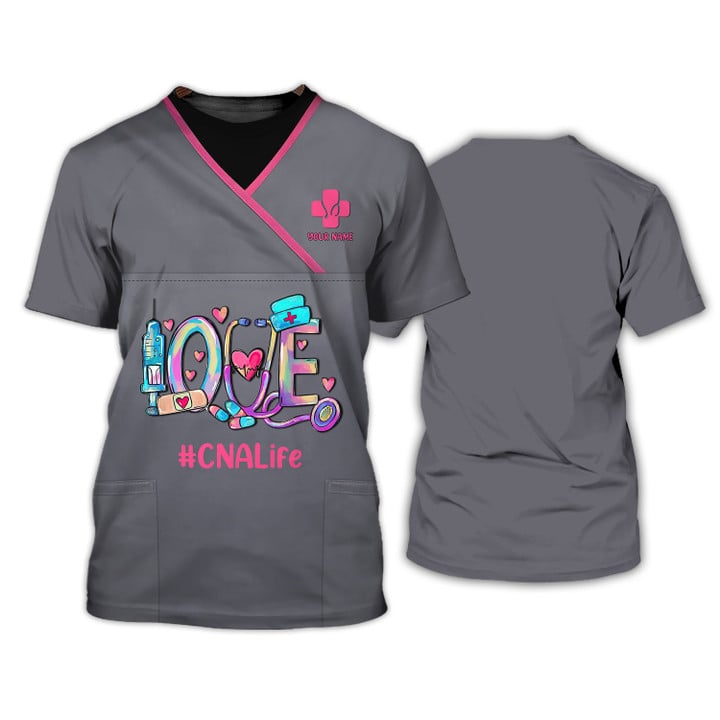 Blisscorners 3D All Over Print Pink Custom Nurse Uniform Nursing Tools 3D Shirts Nurse Tshirt