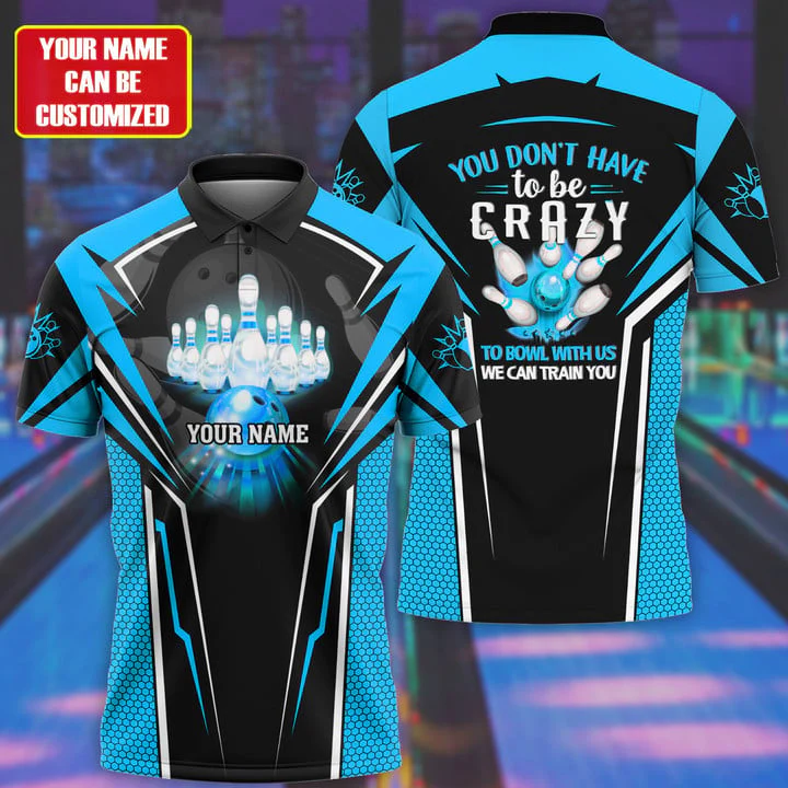 Blisscorners Bowling Crazy Multicolor Option Customized Name 3D Shirt