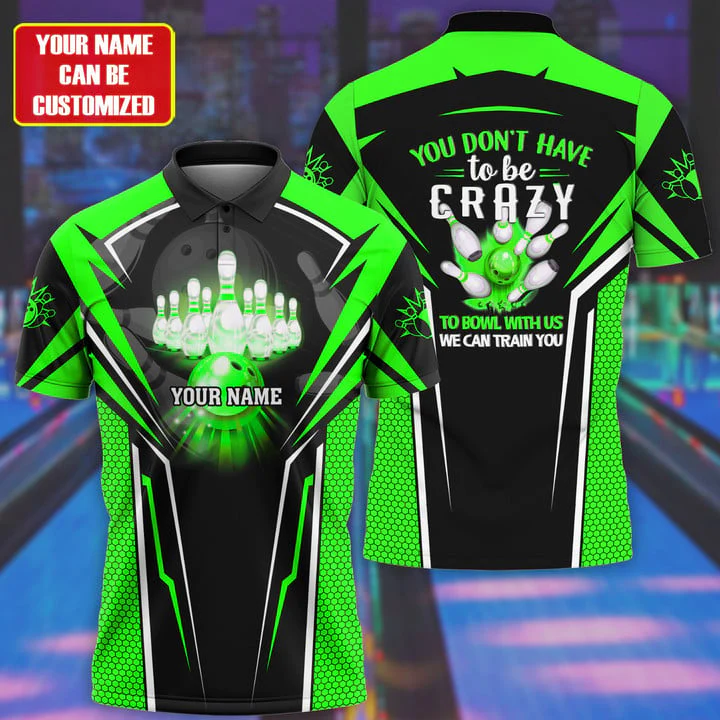 Blisscorners Bowling Crazy Multicolor Option Customized Name 3D Shirt