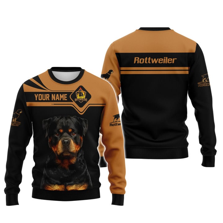 Blisscorners Personalized Rottweiler T-Shirt, Custom Name, Dog Lover Gift