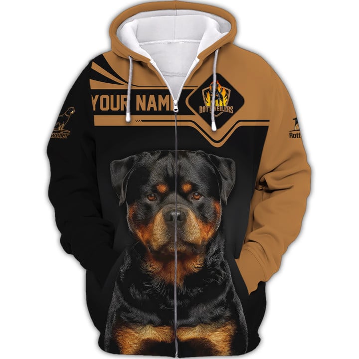 Blisscorners Personalized Rottweiler T-Shirt, Custom Name, Dog Lover Gift