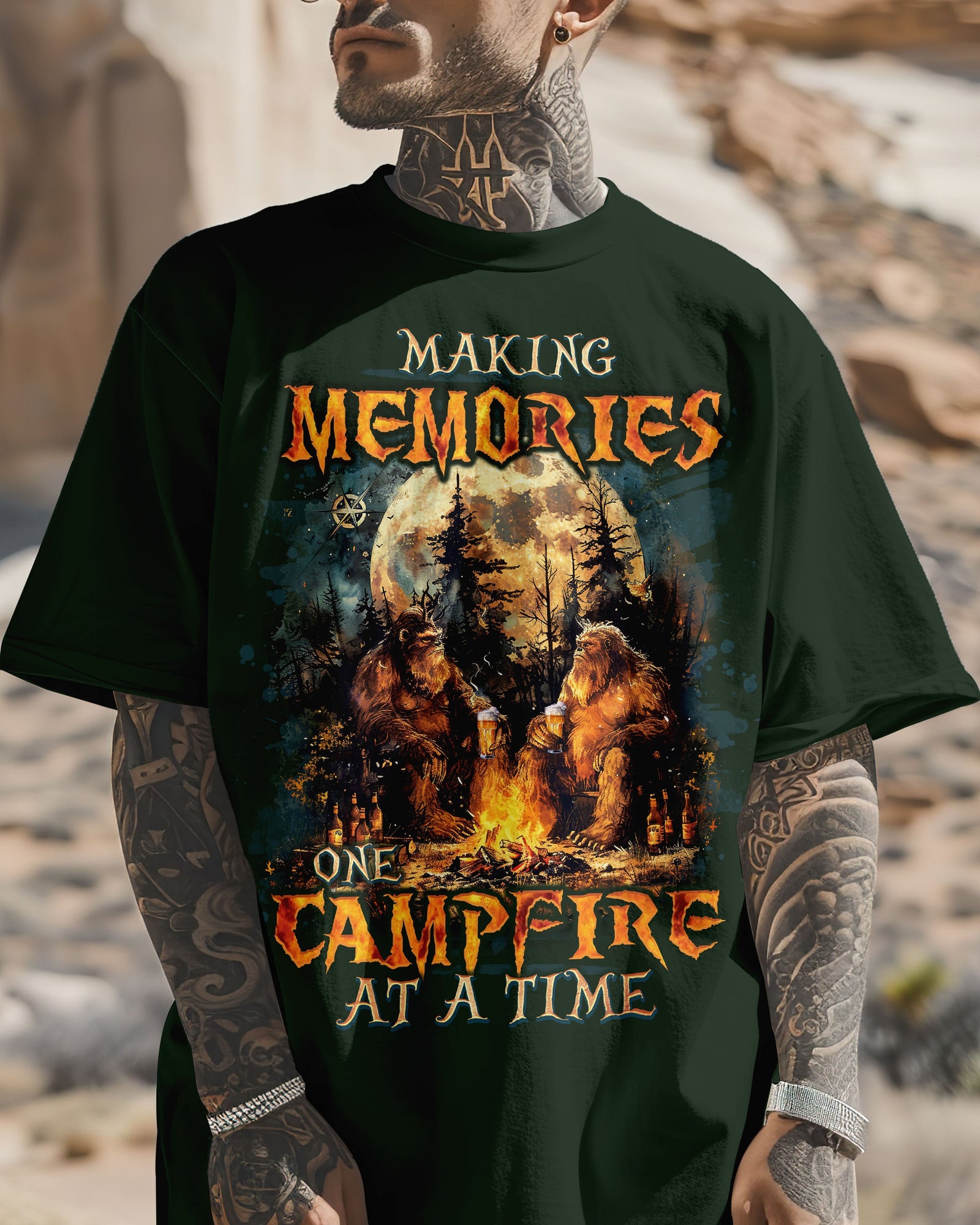 BLISSCORNERS MAKING MEMORIES ONE CAMPFIRE AT A TIME BIGFOOT COTTON SHIRT