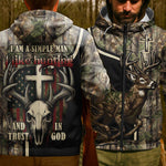 Blisscorners I Am A Simple Man I Like Hunting And Trust In God Shirt, Personalized Hunting 3D Shirt