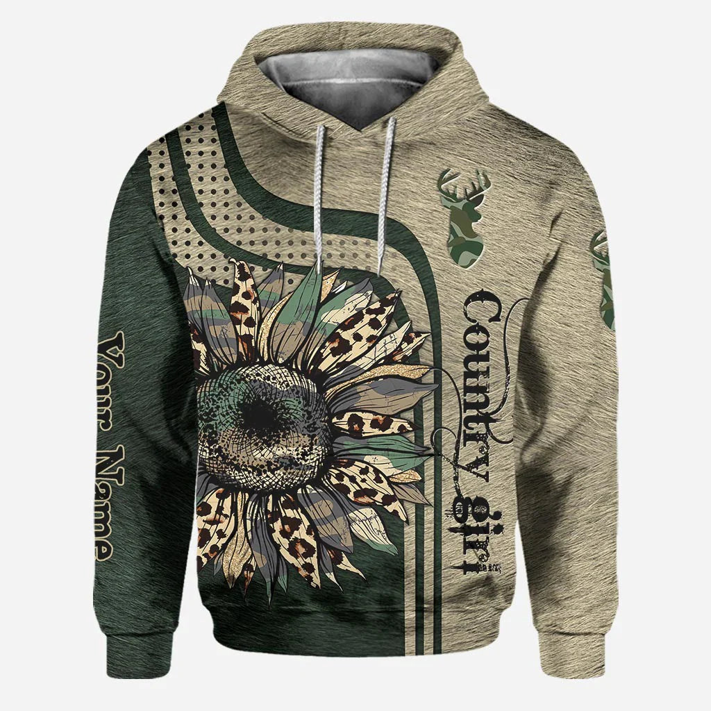 Blisscorners Country Girl, Personalized Hunting All Over Shirt, Personalized 3D Hoodie For Hunting Lover