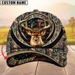 Blisscorners Premium The Best Of Flag Deer Arc Hunting Camouflage Pattern Multicolor Personalized Name 3D Cap