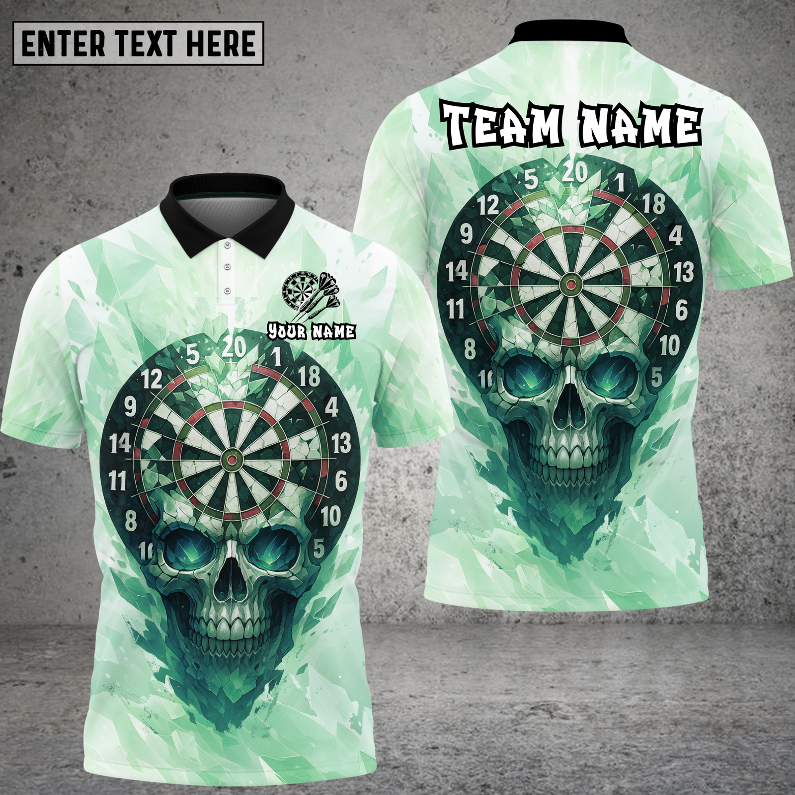 Blisscorners Skull Dart Shirt Blue Ice Crystal Skull Multioptions Personalized Name, Team Name Unisex 3D Shirt (4 Colors)