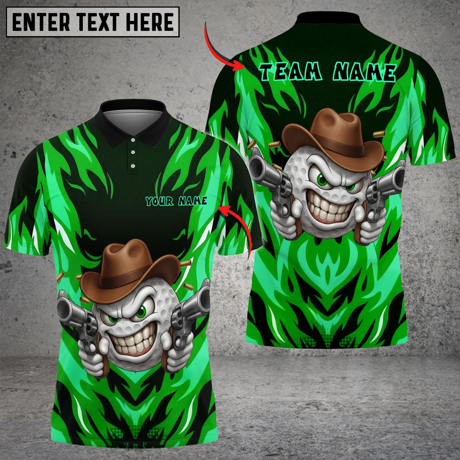 Blisscorners Savage Cowboy Golf Polo Shirt, Customized Name & Team Name 3D Shirts (4 Colors)