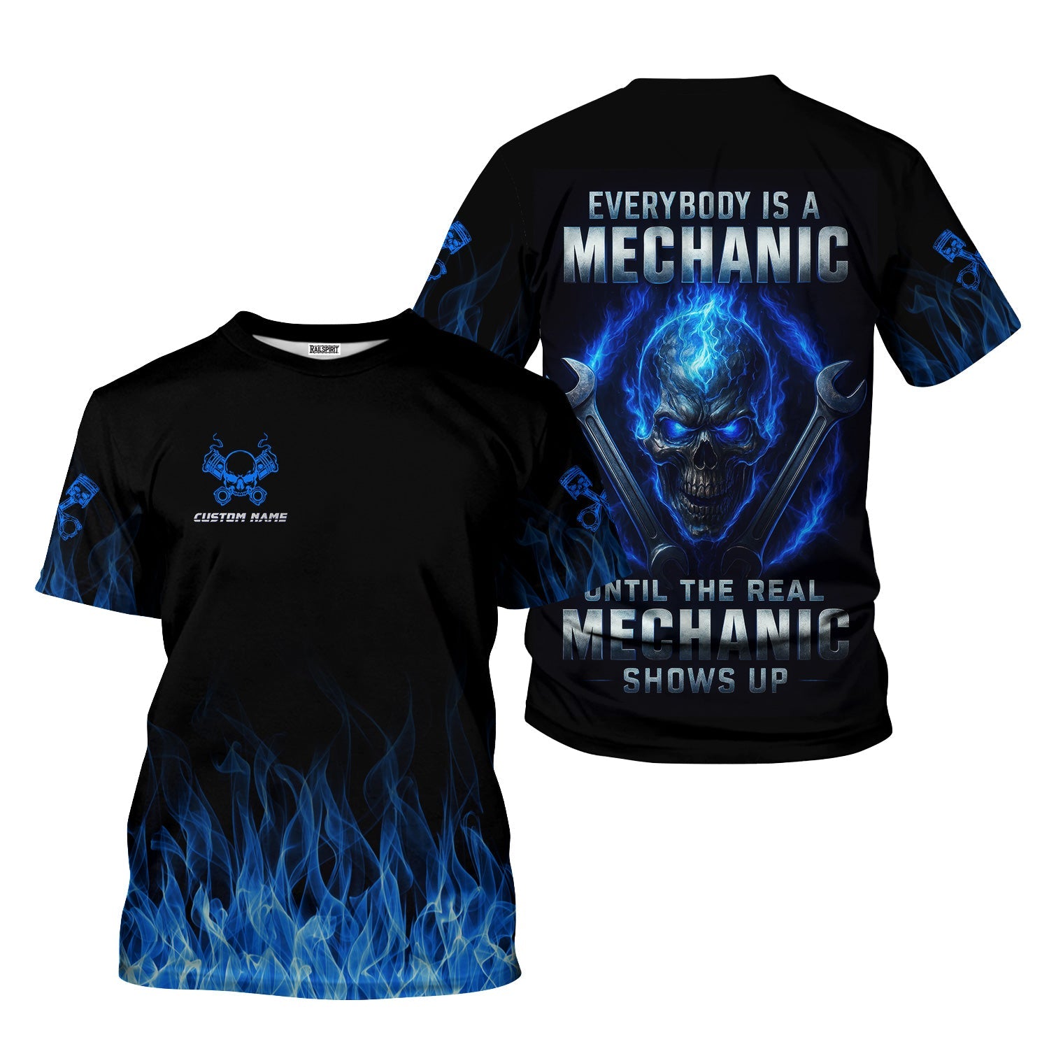 Blisscorners Custom Name Mechanic Shirt Everybody Is A Mechanic Until The Real Mechanic Shows Up T Shirt