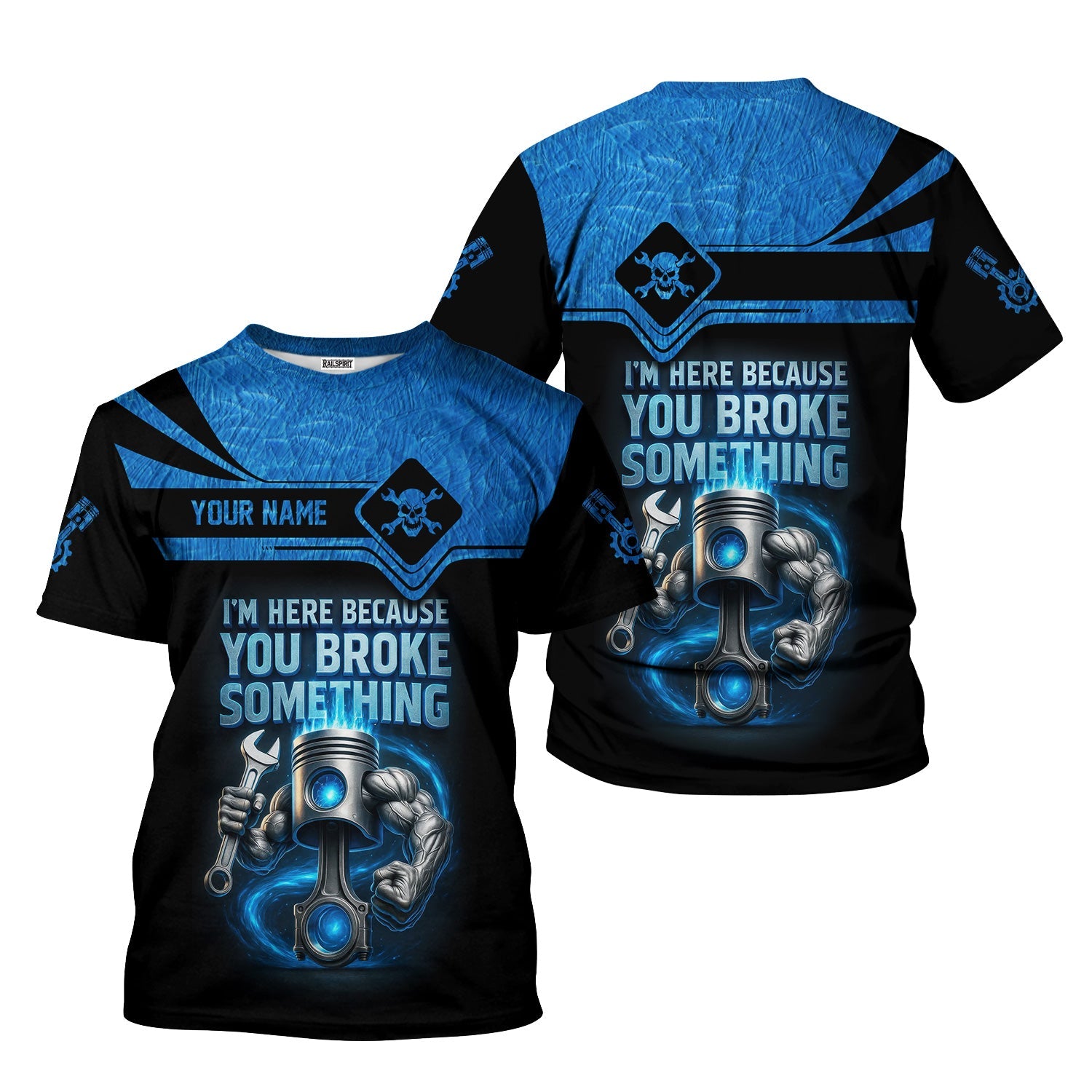 Blisscorners Custom Name Mechanic Shirt I'm Here Because You Broke Something T Shirt