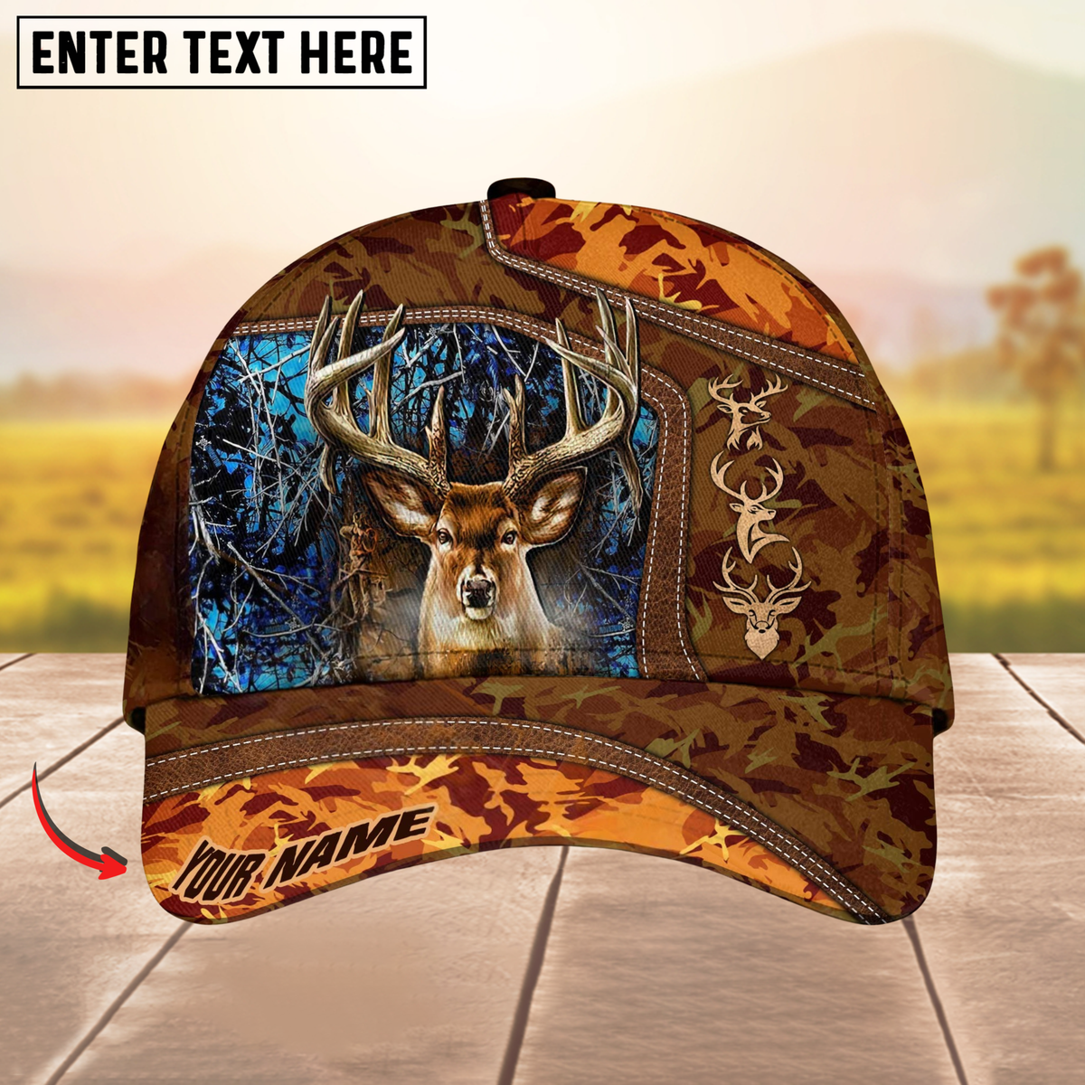 Blisscorners Collab Artist Deer Hunting Camo Ver2 Personalized Hat 3D Printed Multicolor