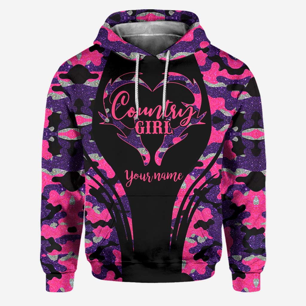 Blisscorners Country Girl, Personalized Hunting All Over Shirt, Personalized 3D Hoodie For Hunting Lover