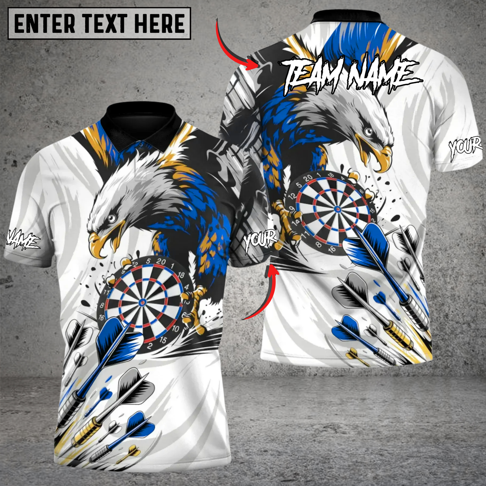 Blisscorners Darts Eagle Precision Multicolor Customized Name Team Name 3D Shirts