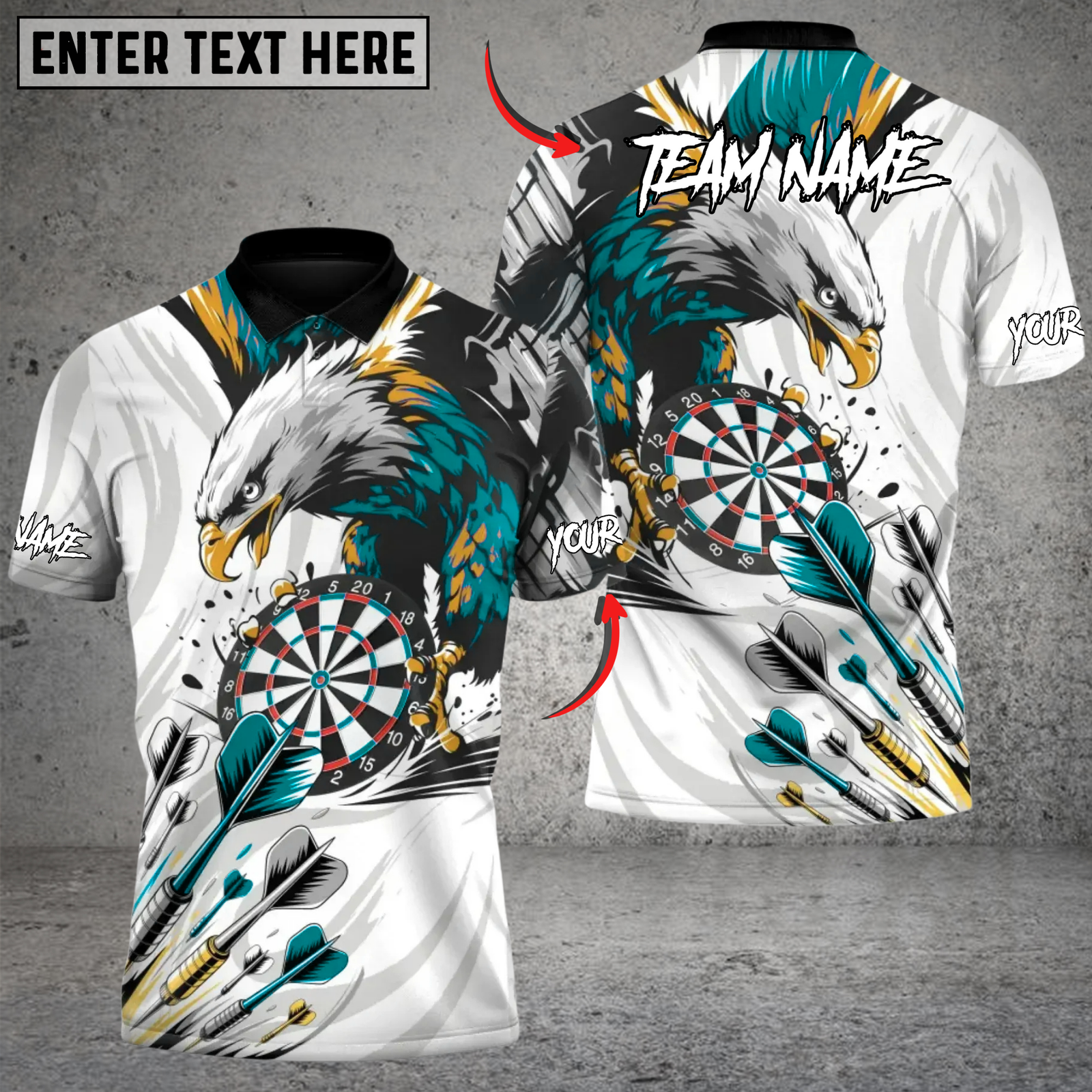 Blisscorners Darts Eagle Precision Multicolor Customized Name Team Name 3D Shirts