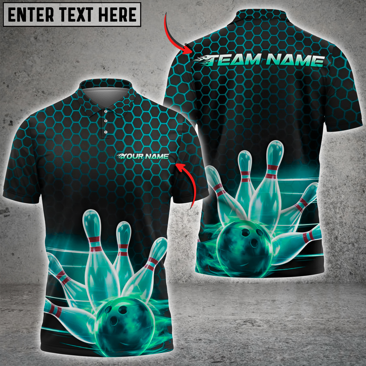 Blisscorners Bowling Impact Multicolor Customized Name, Team Name 3D Shirts