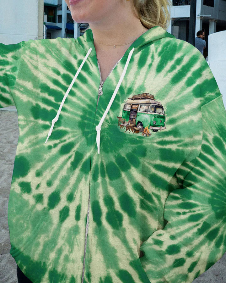 BLISSCORNERS THE BEST DAYS ARE SPENT CAMPING TIE DYE ALL OVER PRINT