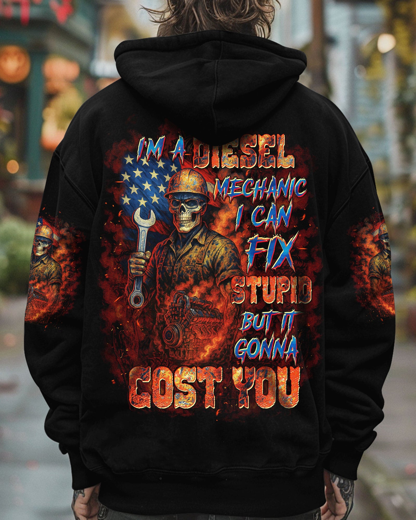 BLISSCORNERS I AM A TRUCKER SKULL ALL OVER PRINT