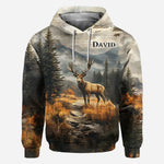 Blisscorners Any Name Beautiful Deer, Personalized Hunting All Over Shirt, Personalized 3D Hoodie For Hunting Lover