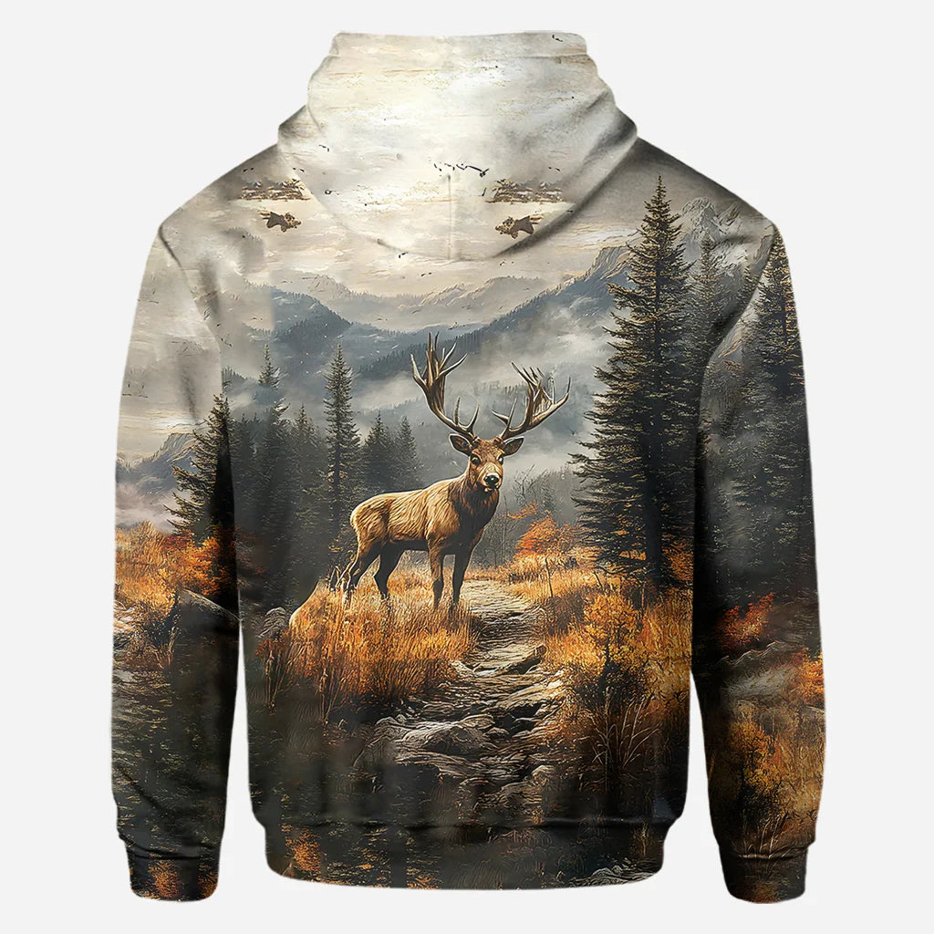 Blisscorners Any Name Beautiful Deer, Personalized Hunting All Over Shirt, Personalized 3D Hoodie For Hunting Lover