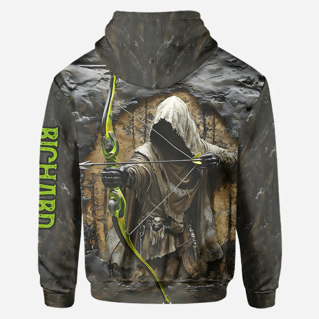Blisscorners Bow Reaper, Personalized Hunting All Over Shirt, Personalized 3D Hoodie For Hunting Lover