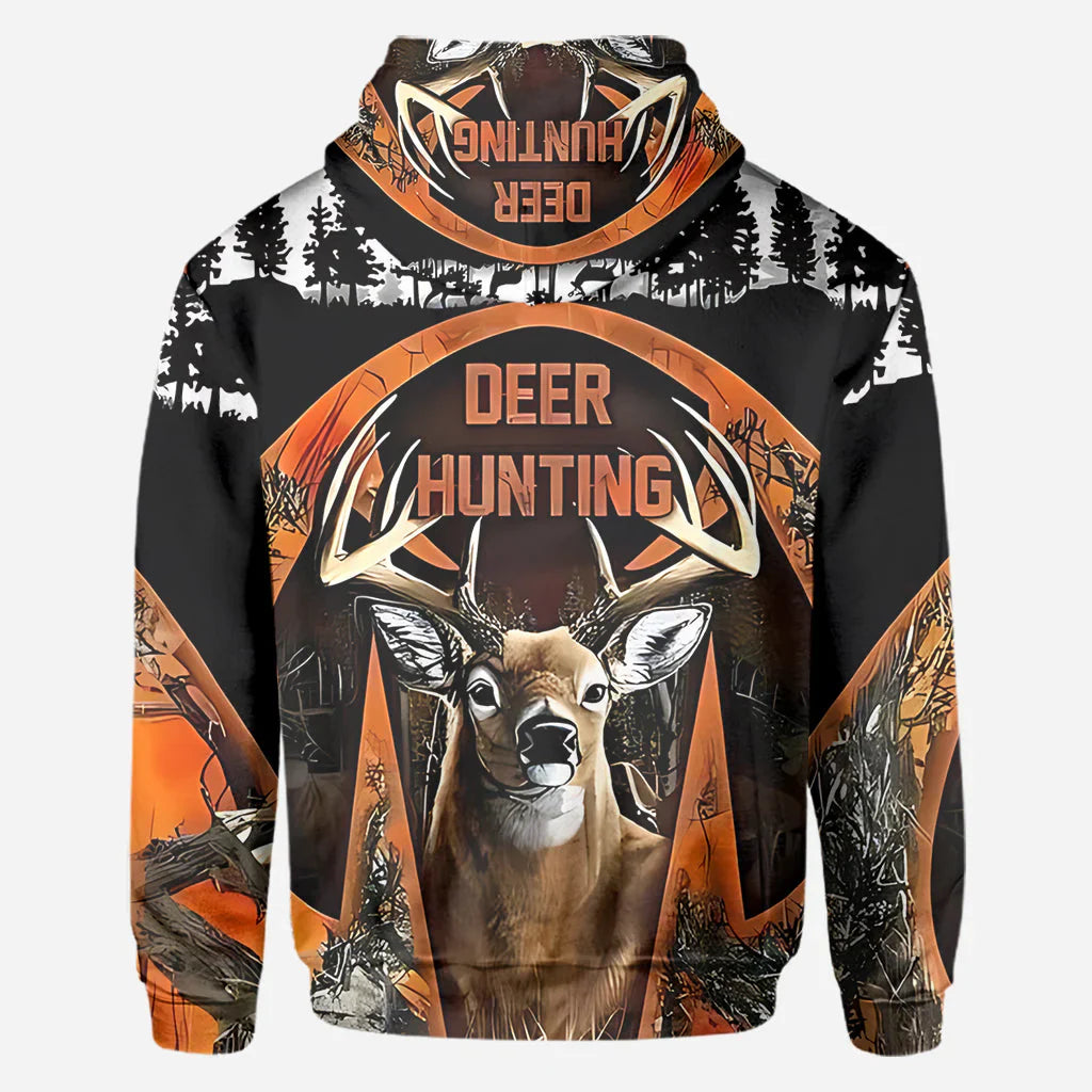 Blisscorners Awesome Deer, Personalized Hunting All Over Shirt, Personalized 3D Hoodie For Hunting Lover