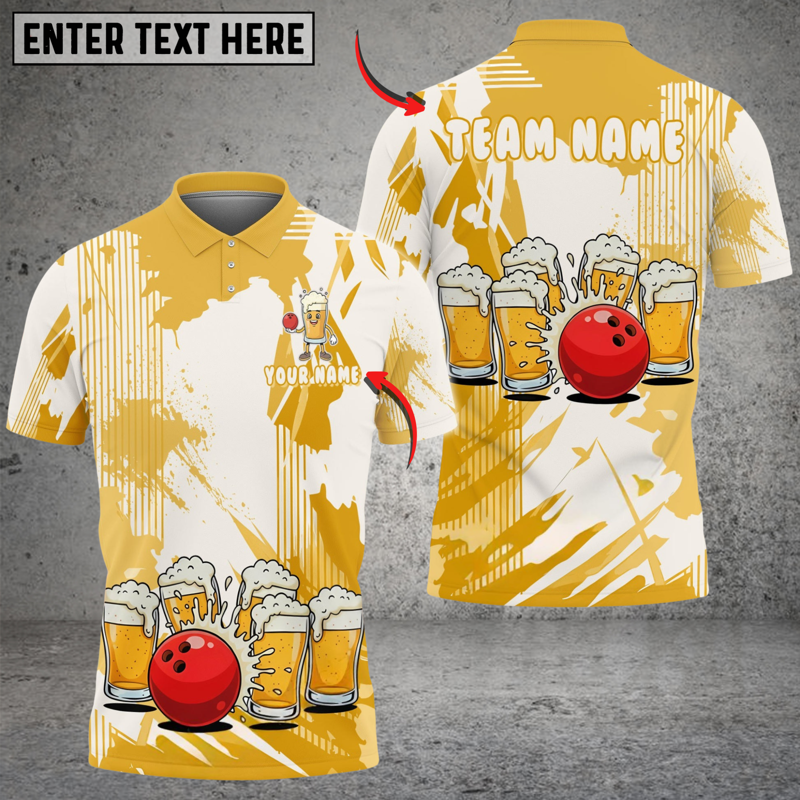 Blisscorners Bowling & Pins Funny Beer Lover Customized Name, Team Name 3D Shirt (4 Colors)
