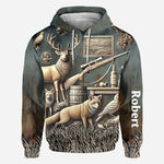 Blisscorners Best Hunter Ever, Personalized Hunting All Over Shirt, Personalized 3D Hoodie For Hunting Lover