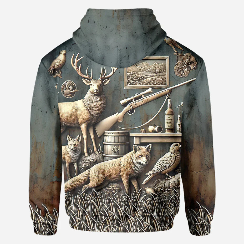 Blisscorners Best Hunter Ever, Personalized Hunting All Over Shirt, Personalized 3D Hoodie For Hunting Lover