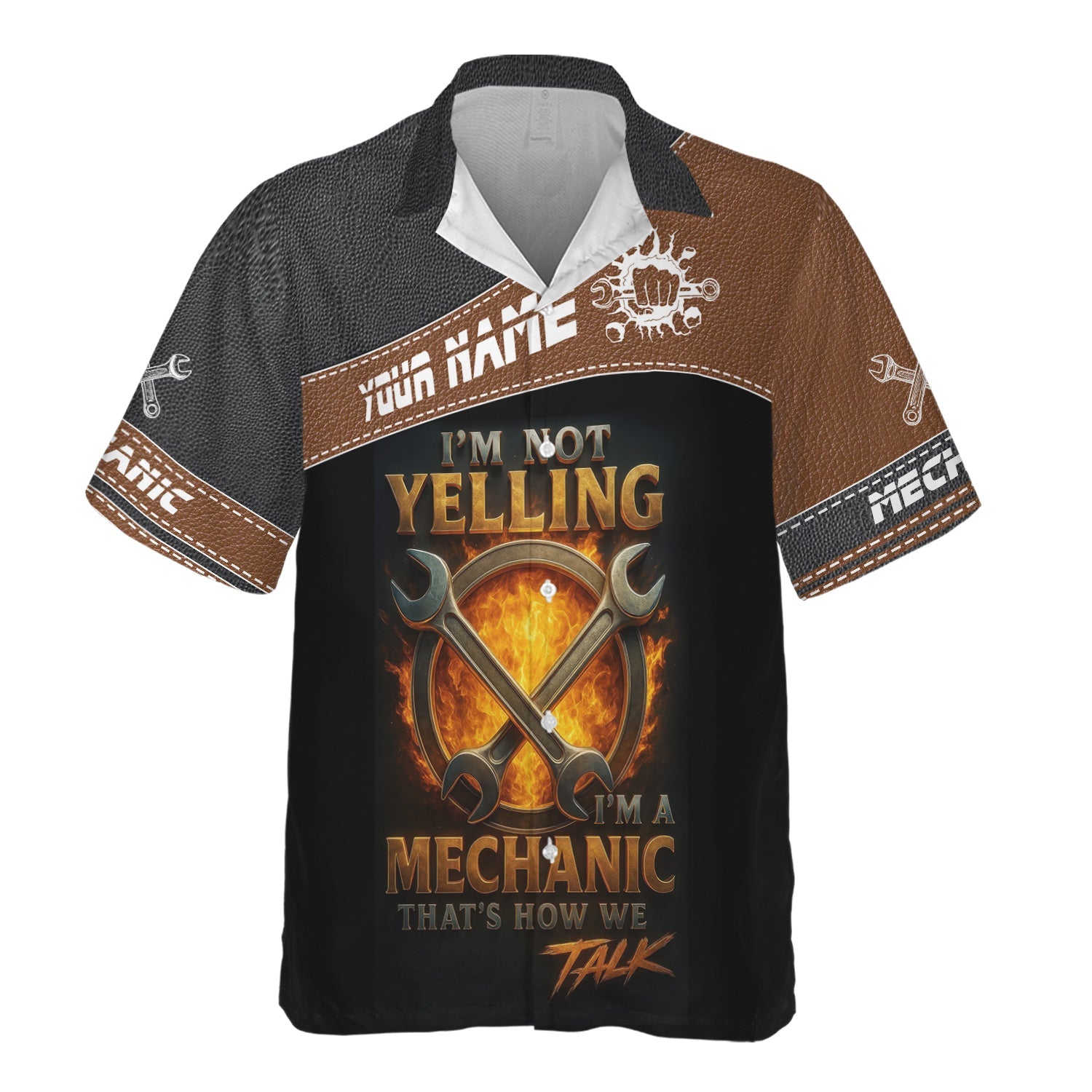 Blisscorners Custom Name Mechanic Shirt I'm Not Yelling I'm A Mechanic That's How We Talk T Shirt