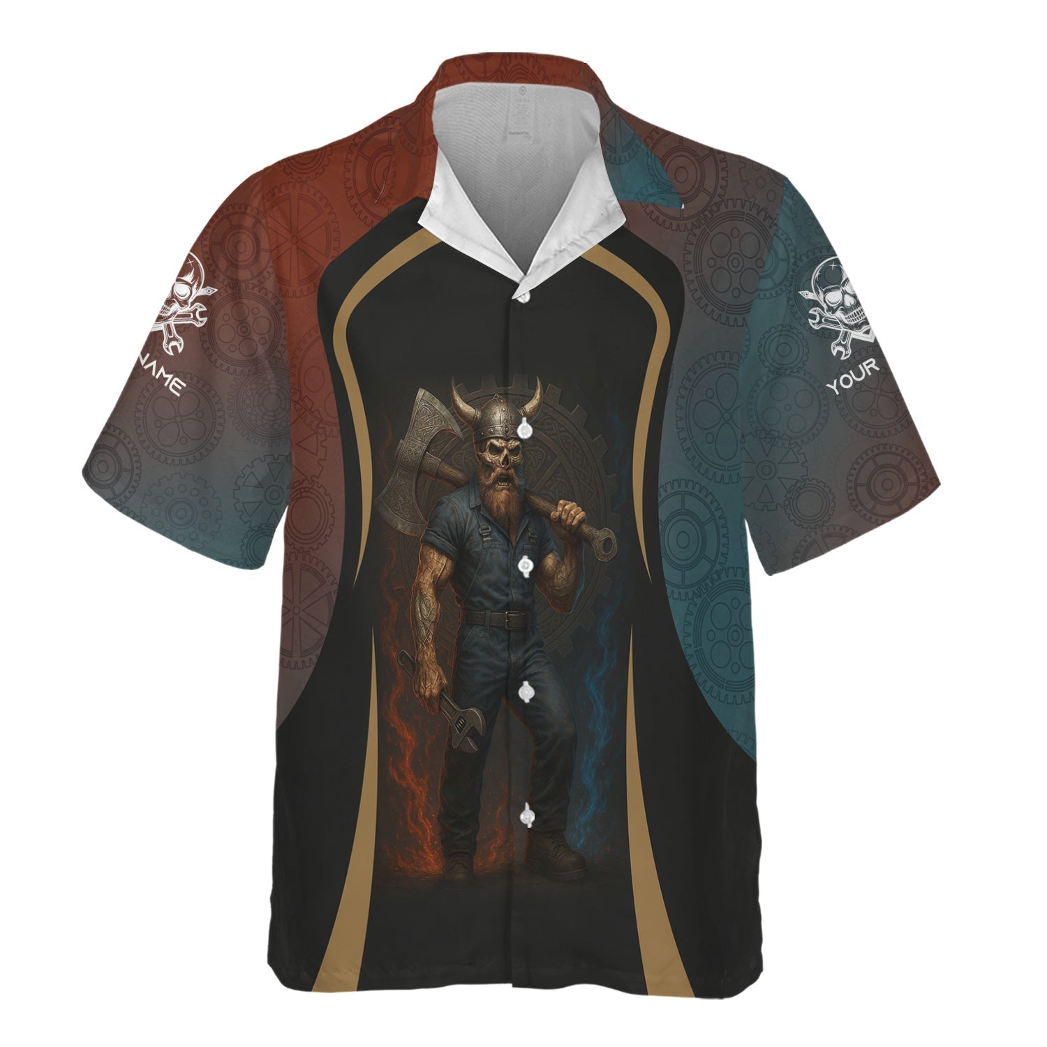 Blisscorners Personalized T-Shirt Mechanic Don't Ever Mistake Old Age For Weakness Viking Design Shirt For Mechanics