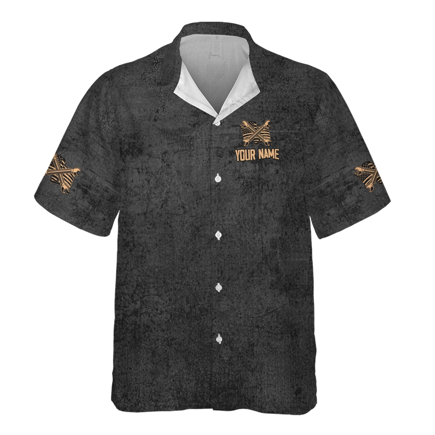 Blisscorners Patriotic Mechanic Shirt, American Flag & Cross Design with Wrenches, Perfect Gift for Christian Mechanics, Car Repair & Garage Fans