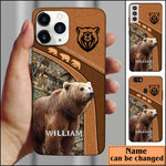 Blisscorners Brown Bear Hunting Personalized Name Phone Case LM1012