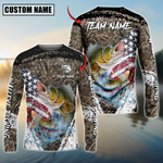Blisscorners Walleye Fishing American Flag Scratch Grass Camo Custom Name & Team Name 3D Shirts