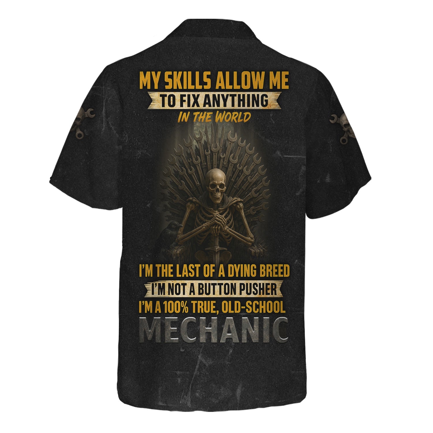 Blisscorners Custom Name Funny Mechanic T Shirt My Skills Allow Me To Fix Anything In The World Shirt For Mechanic