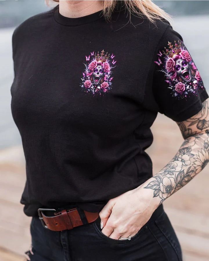 BLISSCORNERS QUEEN SKULL ROSE COUPLE ALL OVER PRINT